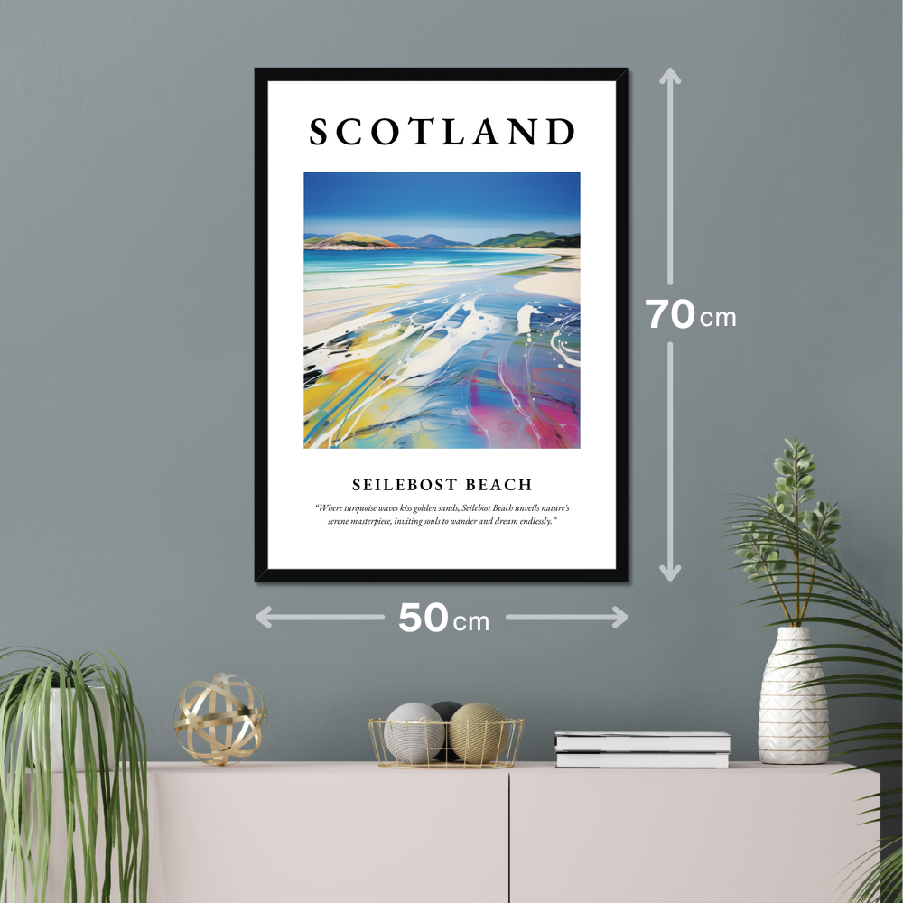 Poster of Seilebost Beach hanging on a wall