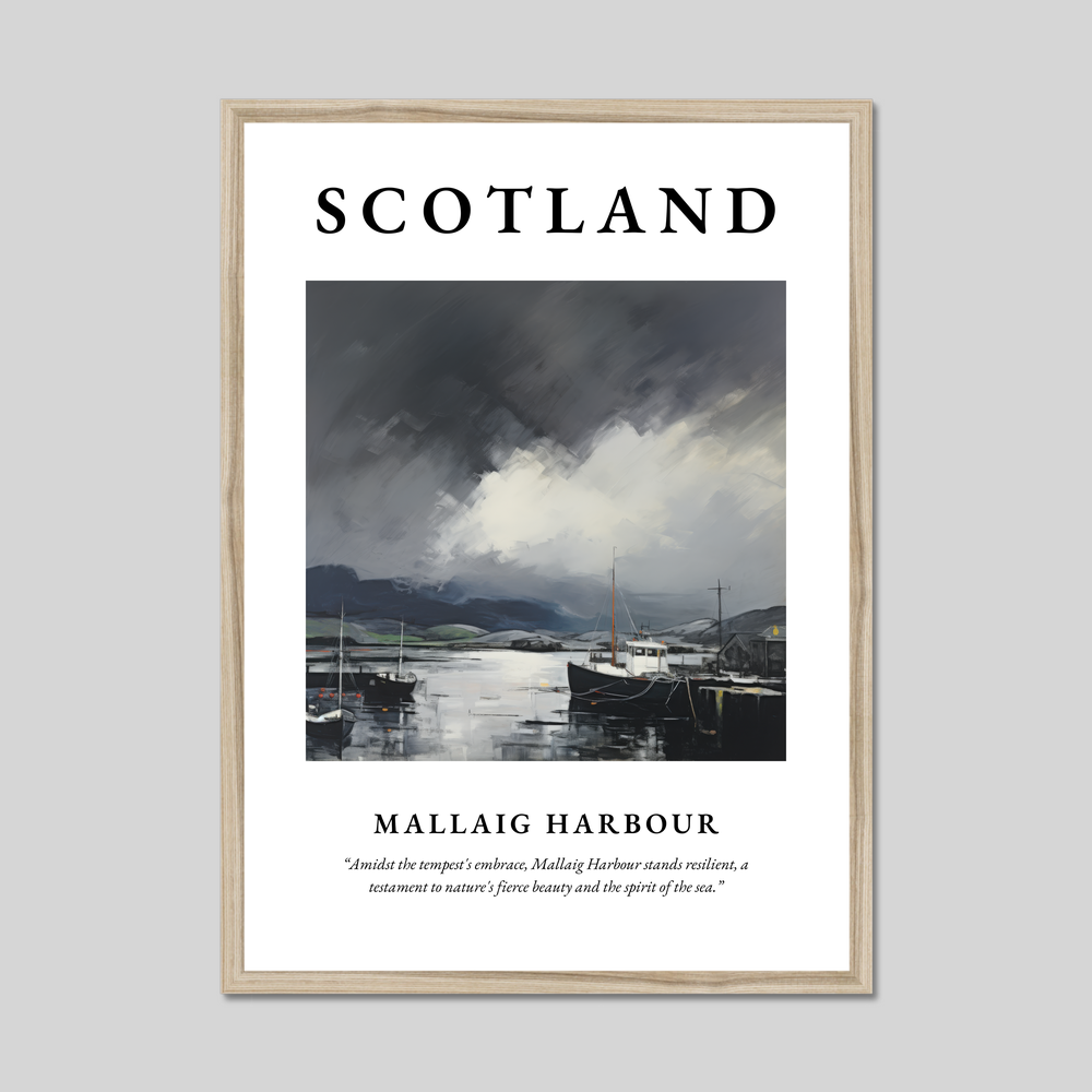 Poster in a natural frame with the word Scotland