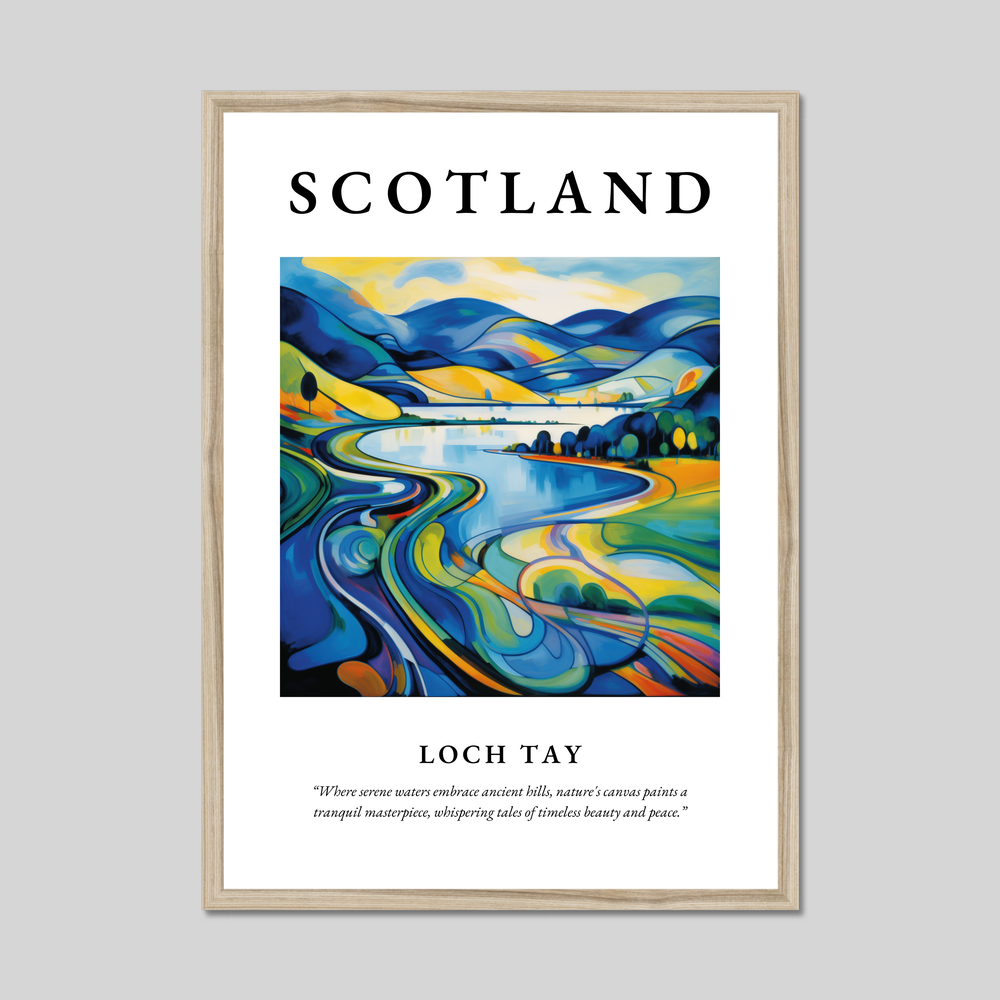 Poster in a natural frame with the word Scotland