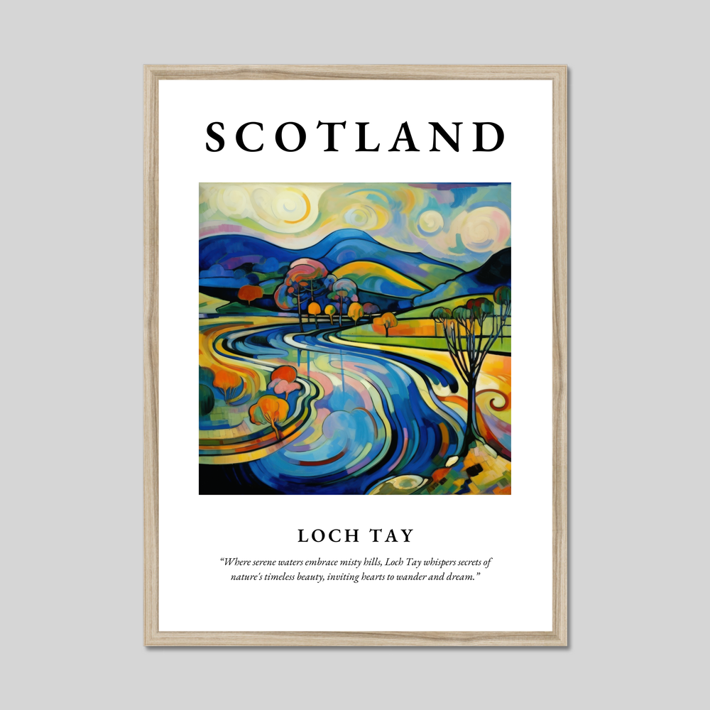 Poster in a natural frame with the word Scotland