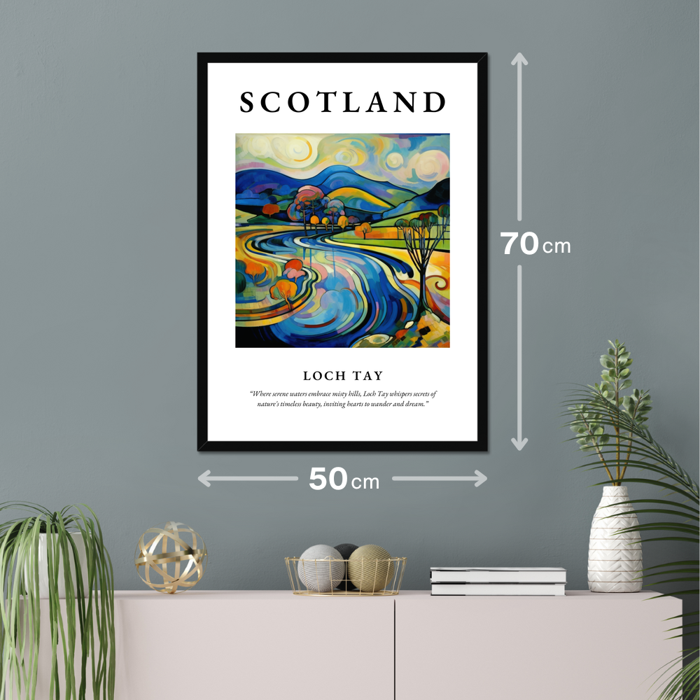 Poster of Loch Tay hanging on a wall