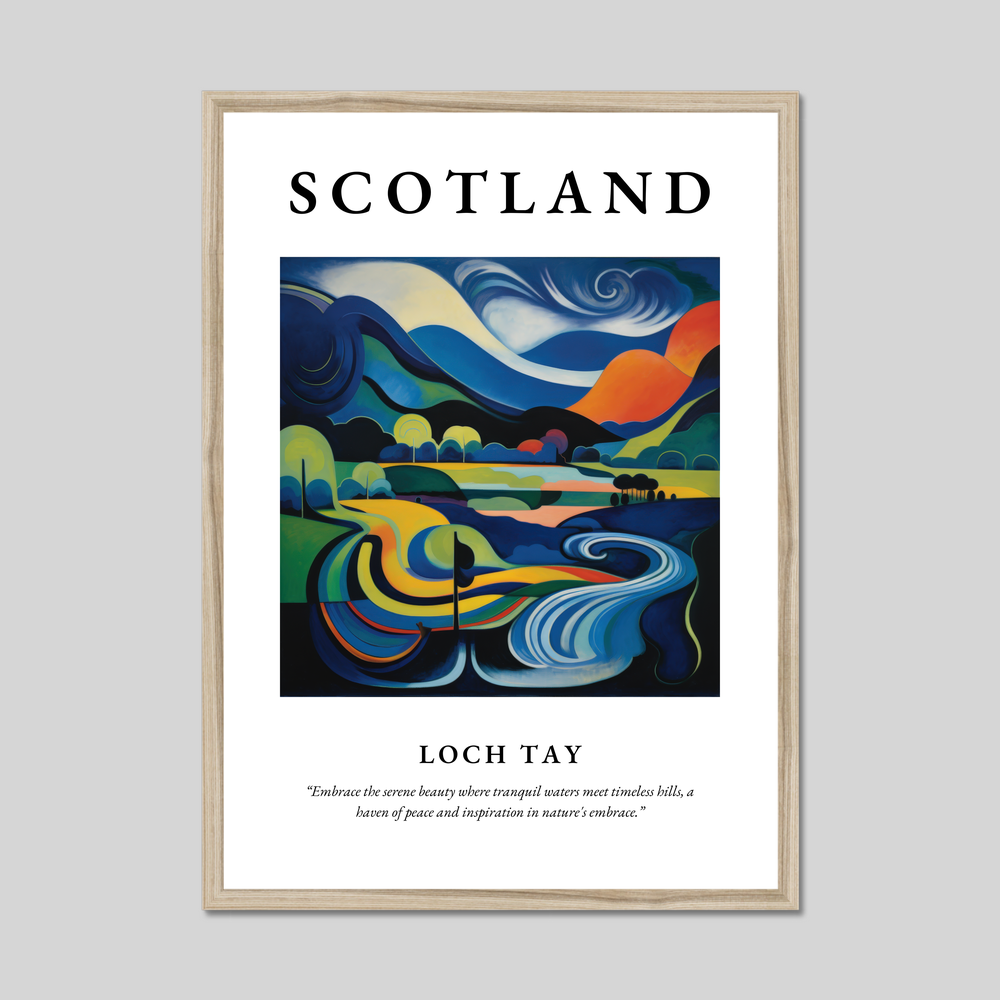 Poster in a natural frame with the word Scotland