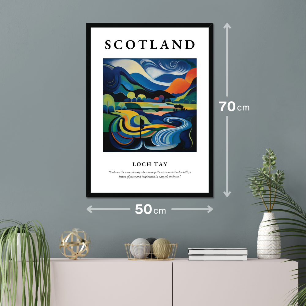 Poster of Loch Tay hanging on a wall
