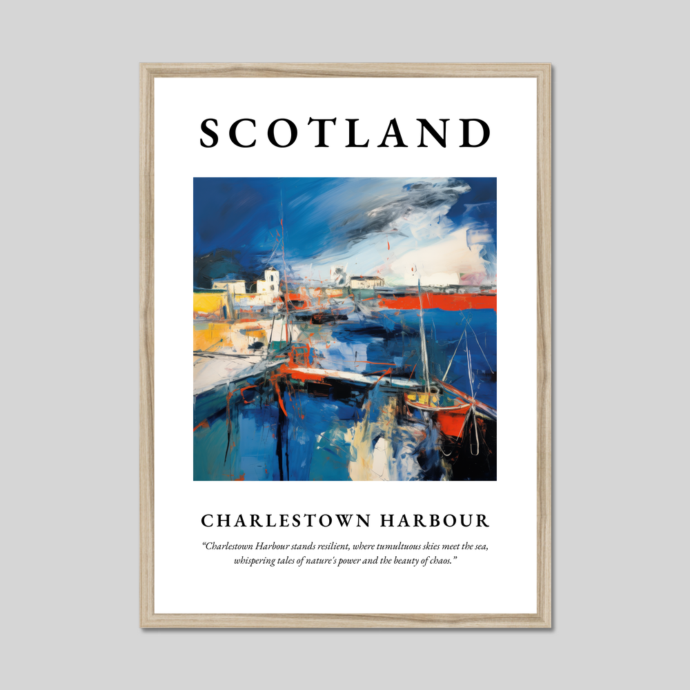 Poster in a natural frame with the word Scotland