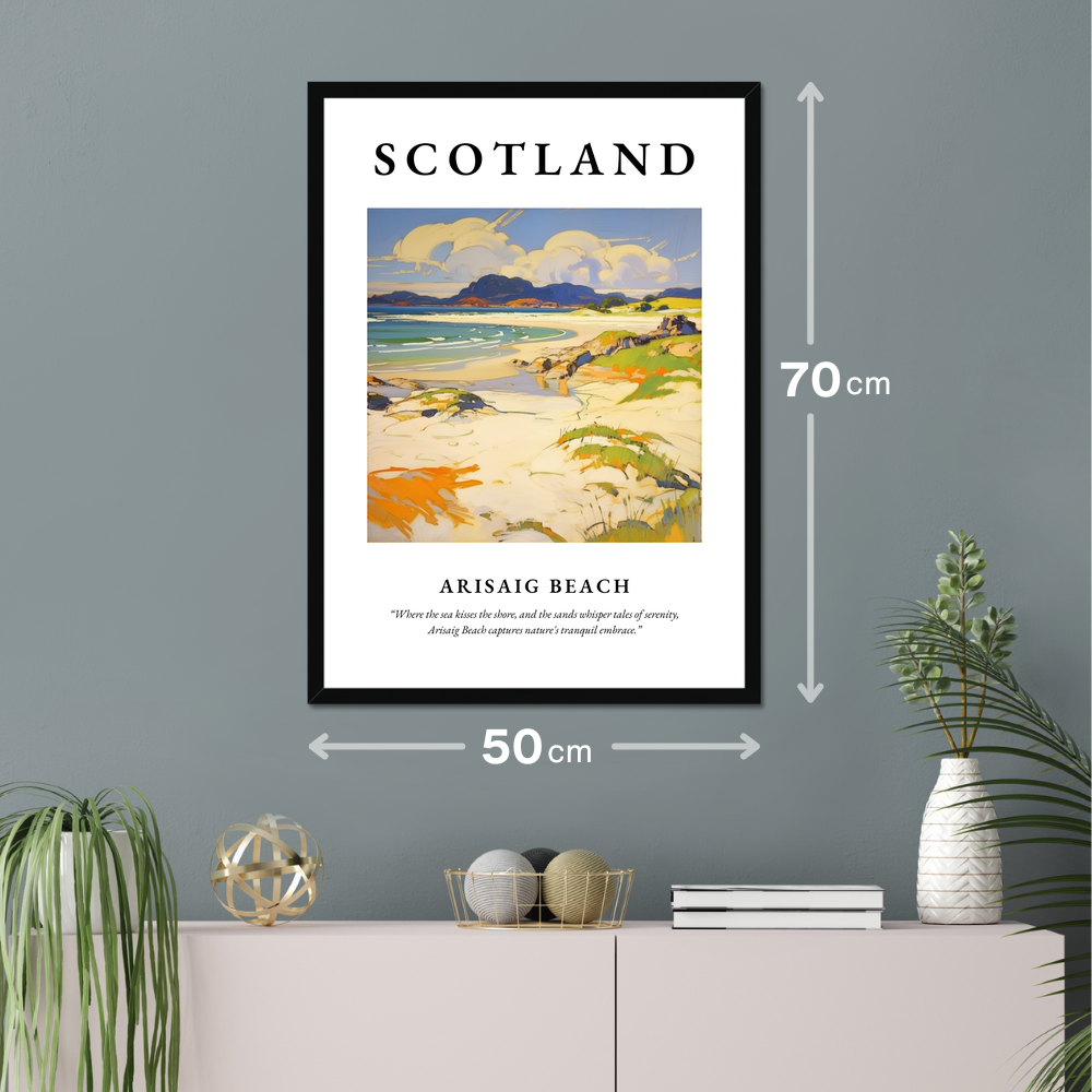 Poster of Arisaig Beach hanging on a wall