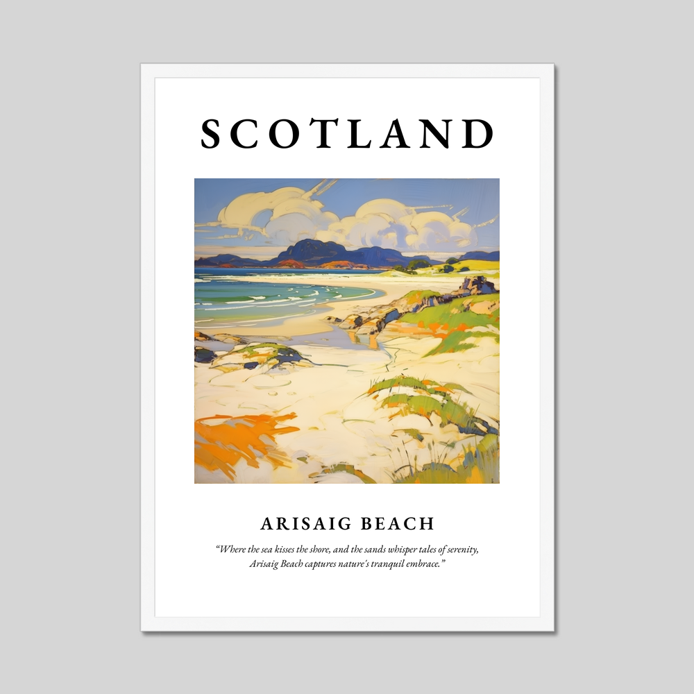 Poster in a white frame with the word Scotland