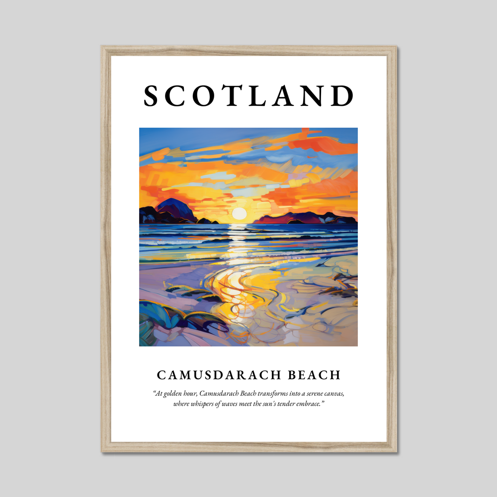 Poster in a natural frame with the word Scotland