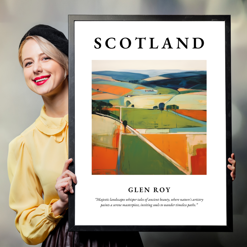 Person holding a poster of Glen Roy