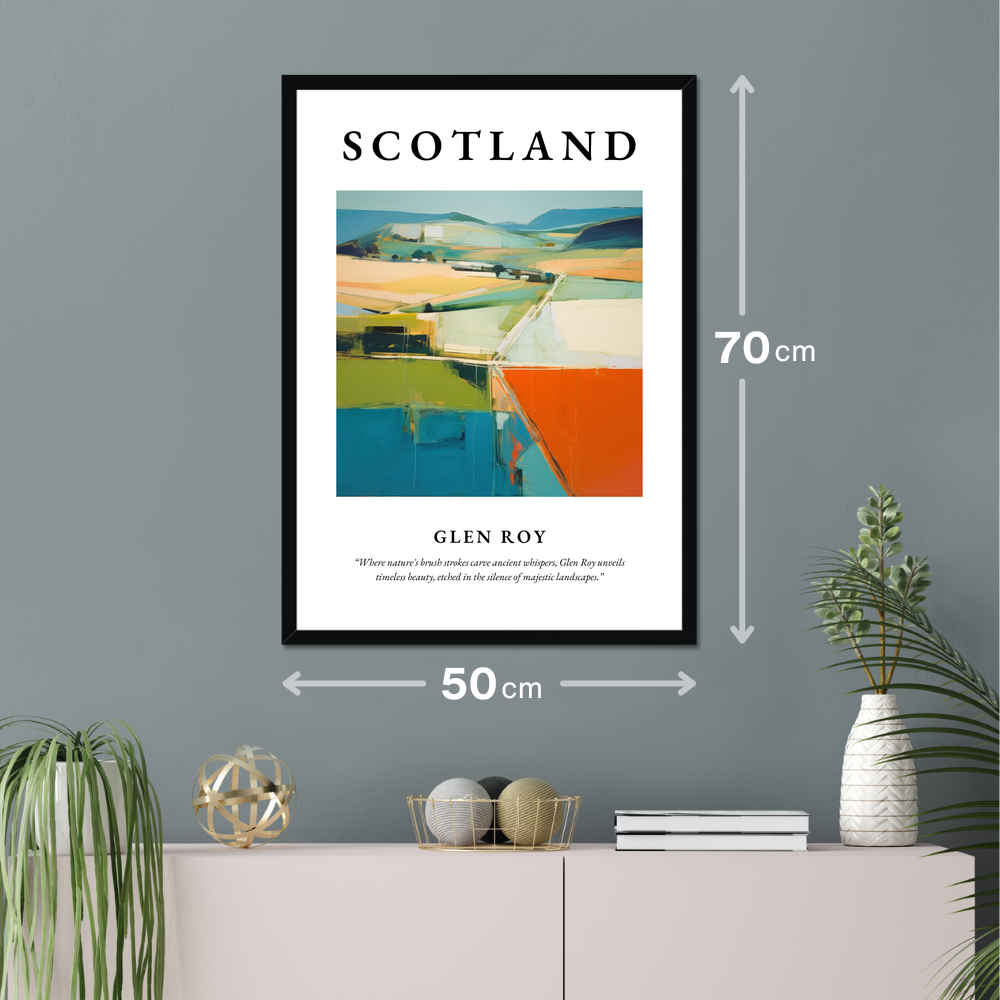 Poster of Glen Roy hanging on a wall