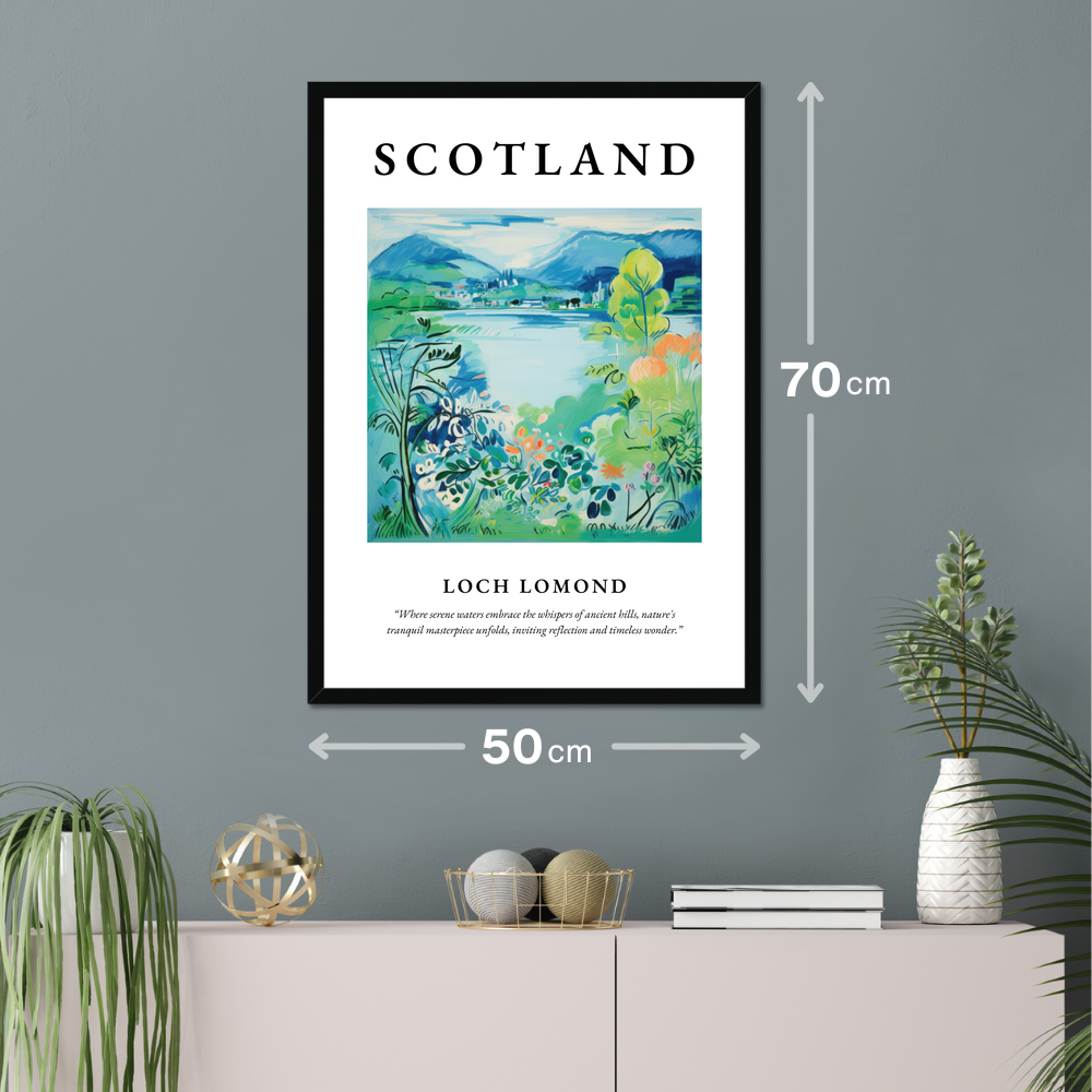 Poster of Loch Lomond hanging on a wall