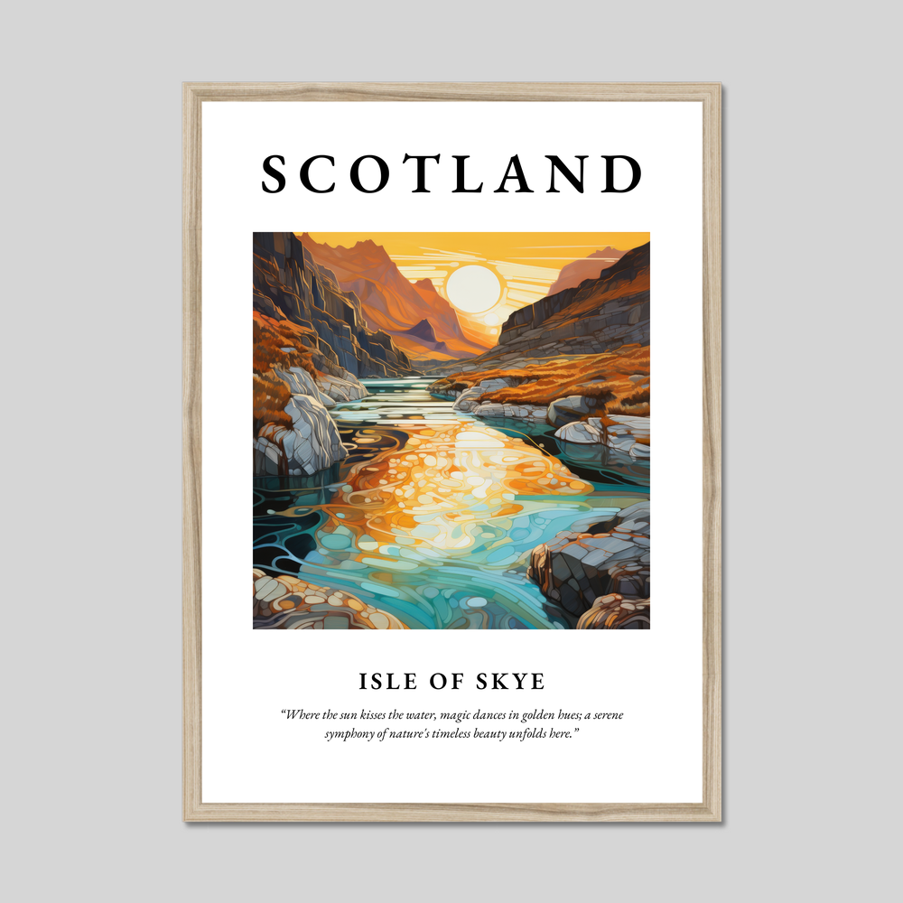 Poster in a natural frame with the word Scotland