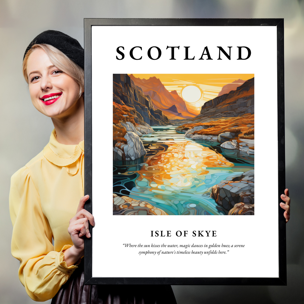 Person holding a poster of Isle of Skye