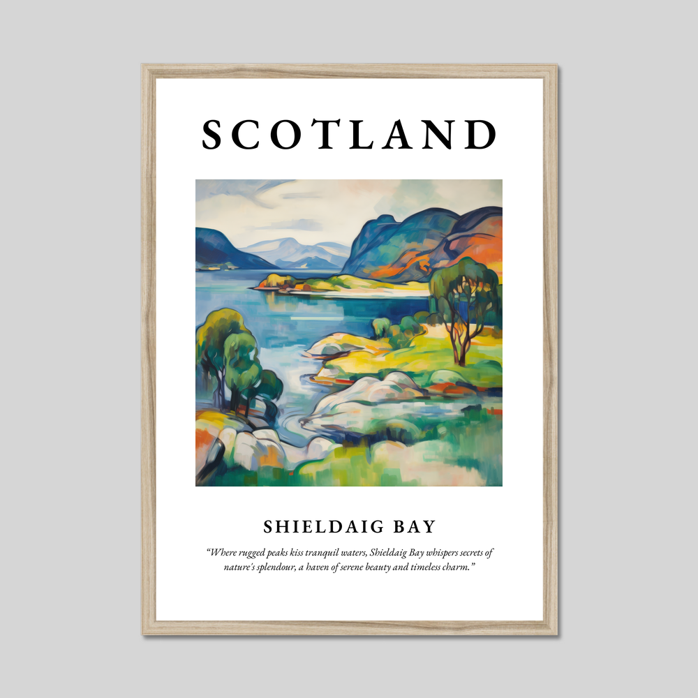 Poster in a natural frame with the word Scotland