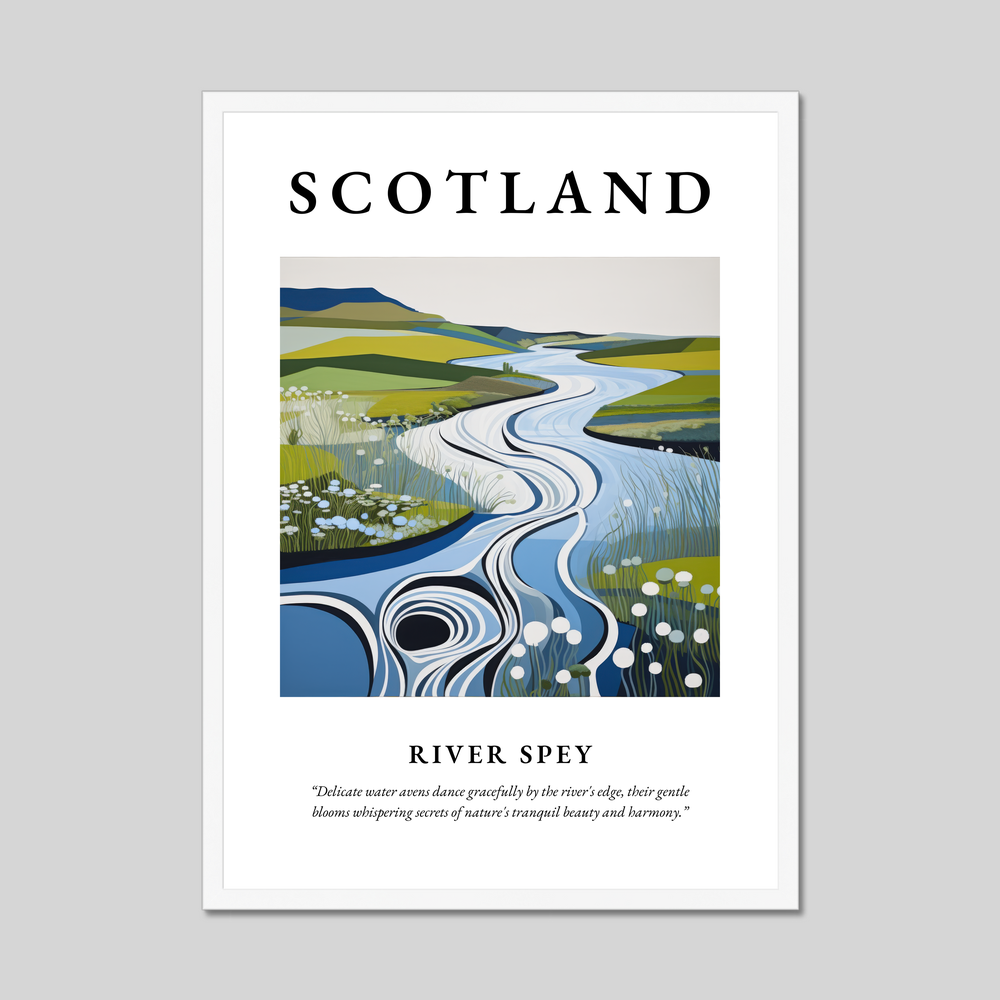 Poster in a white frame with the word Scotland