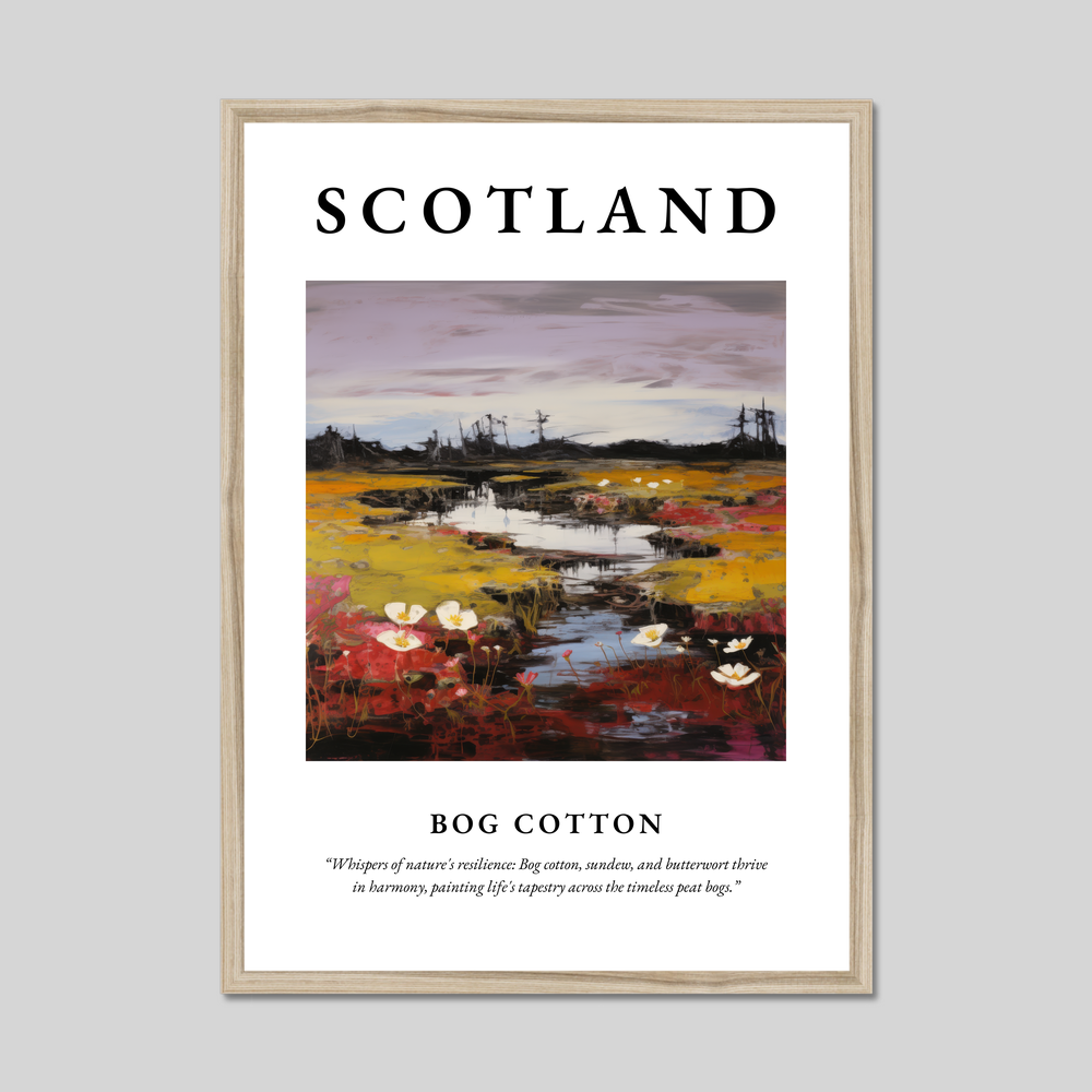 Poster in a natural frame with the word Scotland