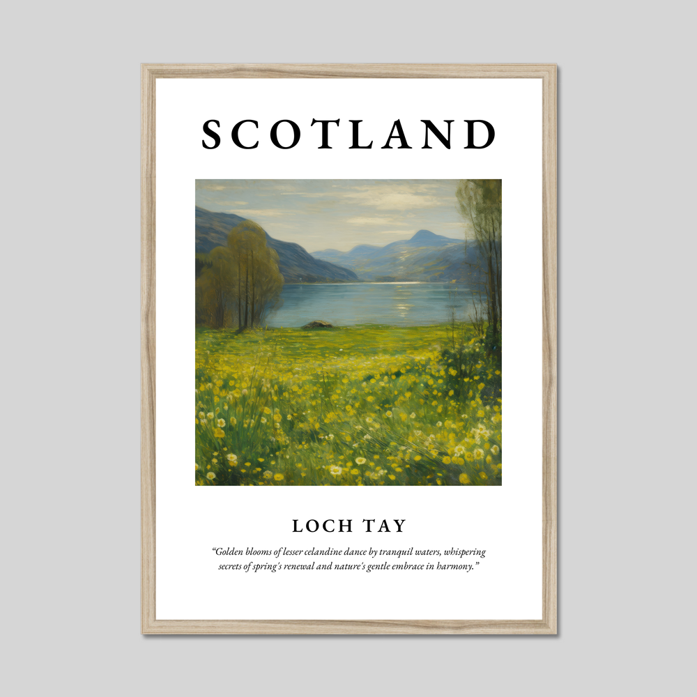 Poster in a natural frame with the word Scotland