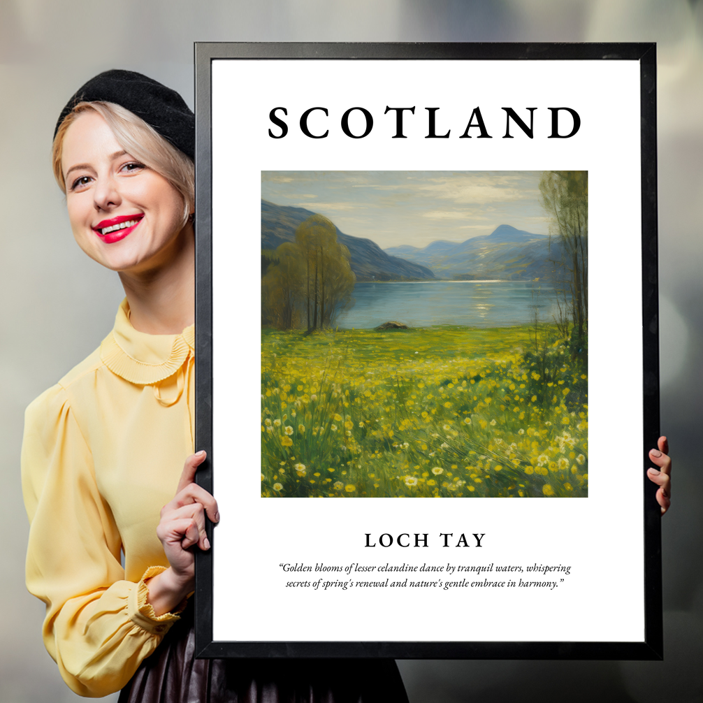 Person holding a poster of Loch Tay