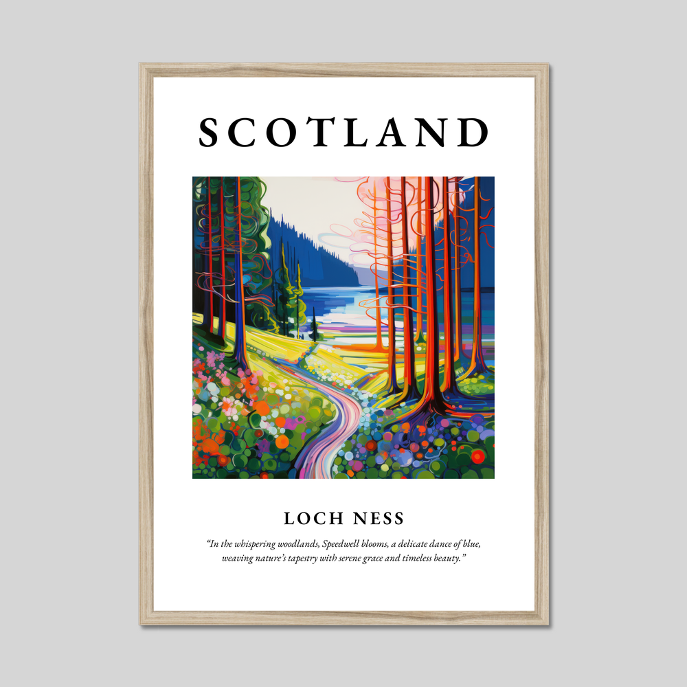 Poster in a natural frame with the word Scotland