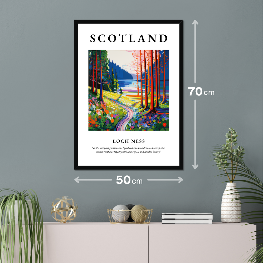 Poster of Loch Ness hanging on a wall