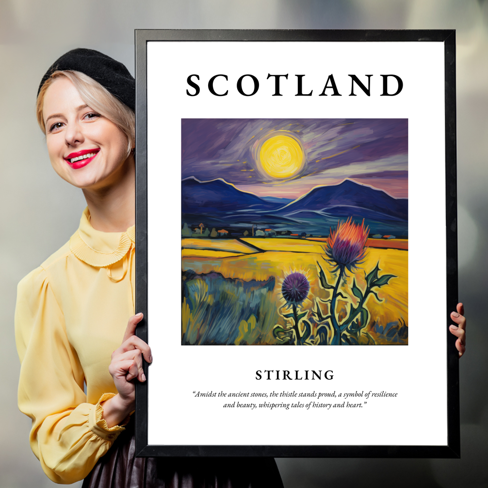 Person holding a poster of Stirling