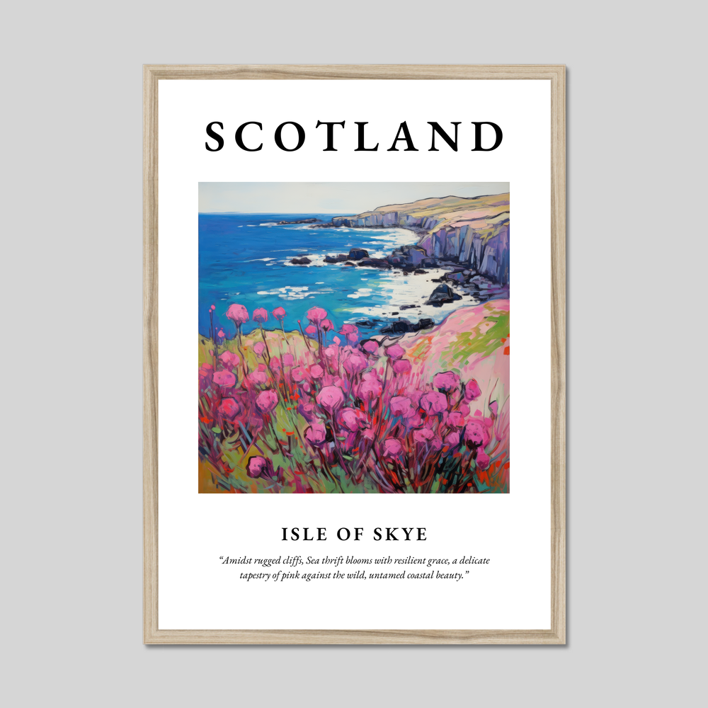 Poster in a natural frame with the word Scotland