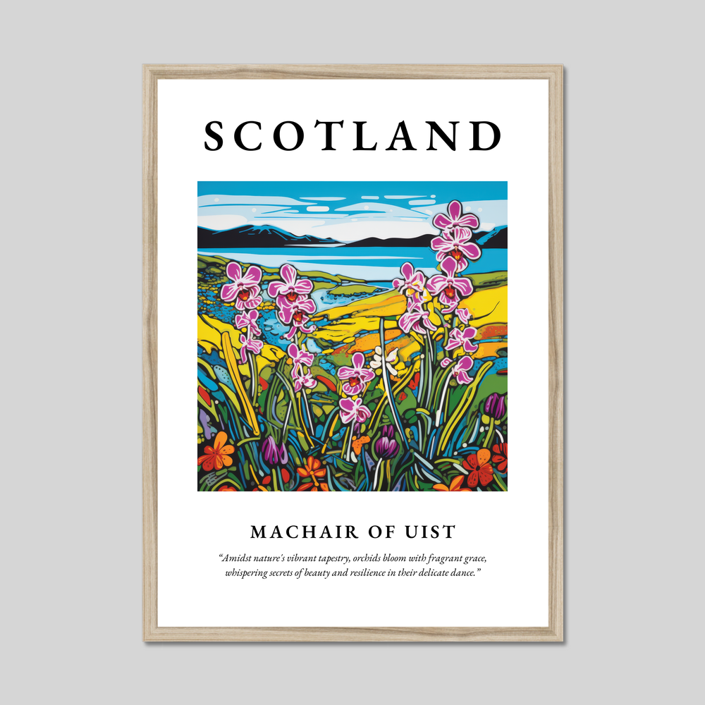 Poster in a natural frame with the word Scotland