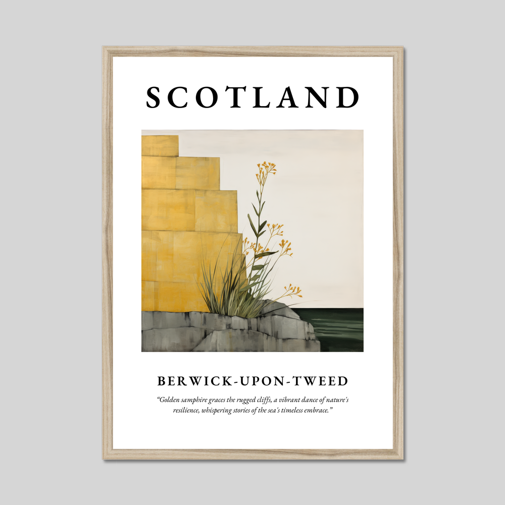 Poster in a natural frame with the word Scotland