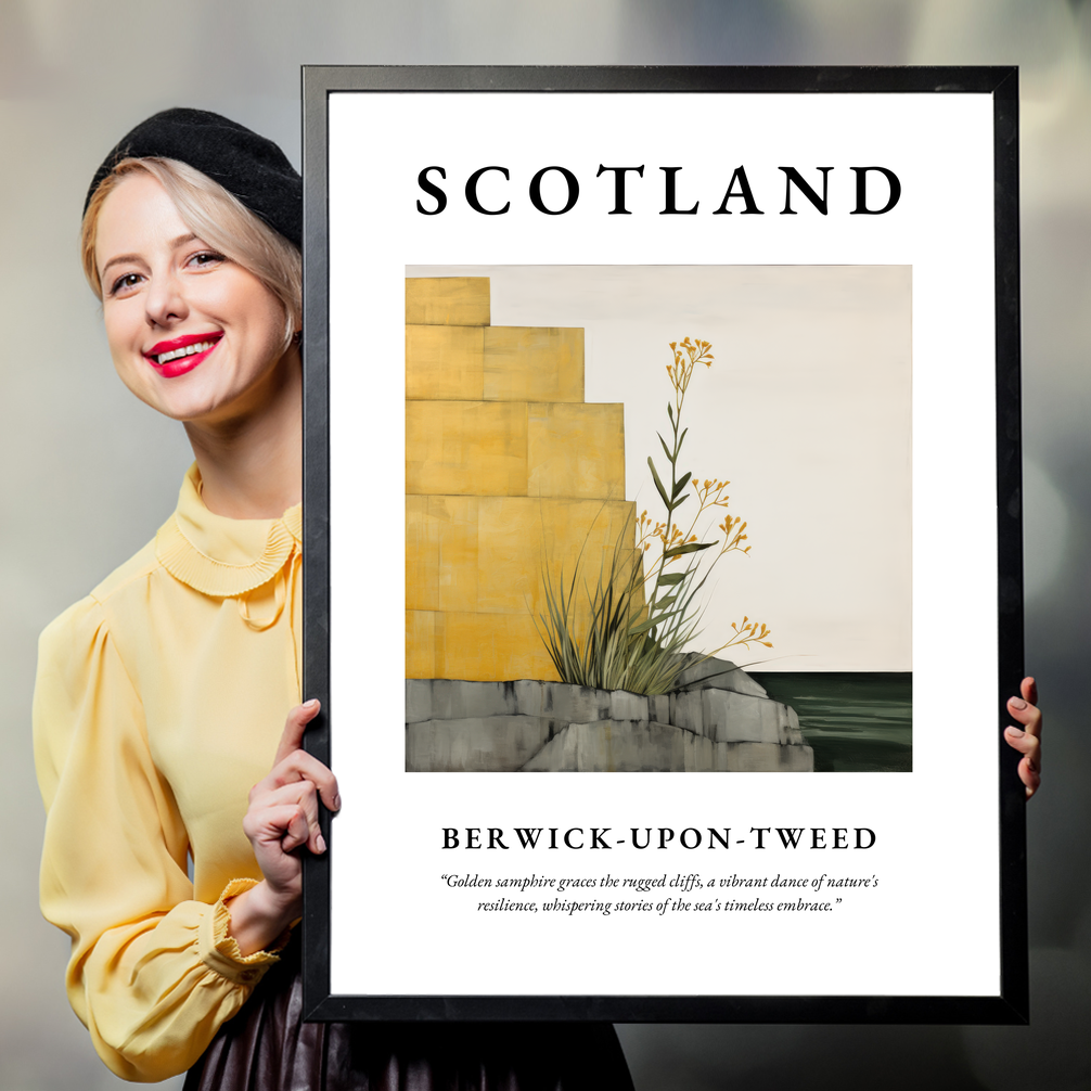 Person holding a poster of Berwick-upon-Tweed