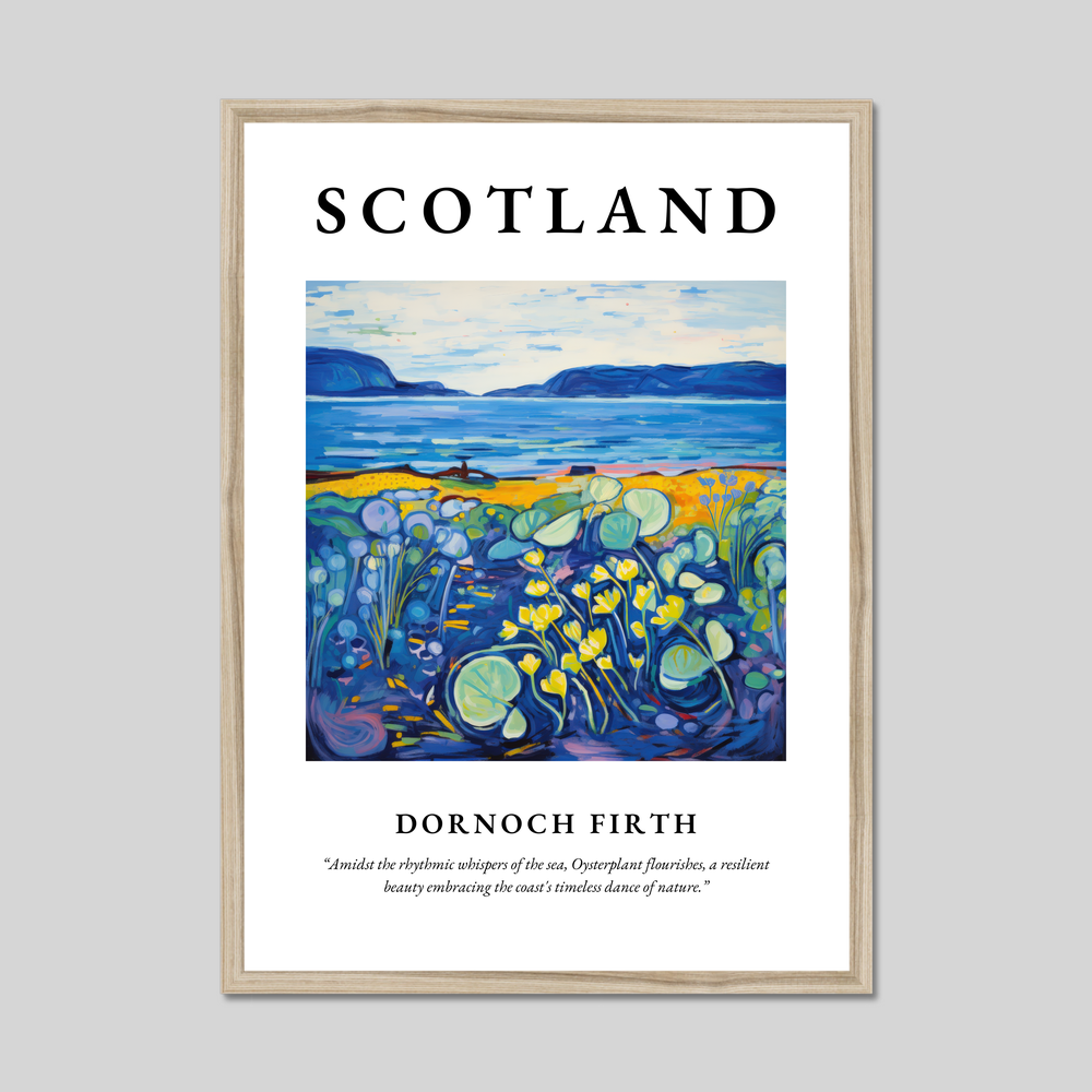 Poster in a natural frame with the word Scotland