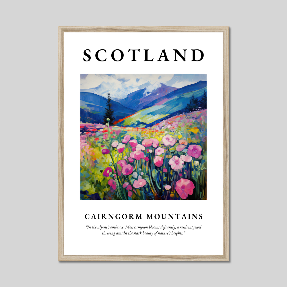 Poster in a natural frame with the word Scotland