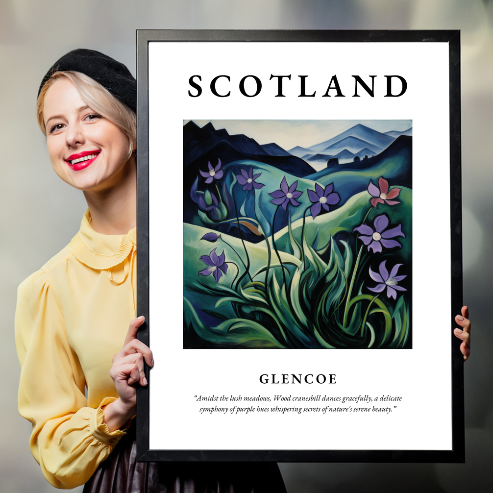 Person holding a poster of Glencoe