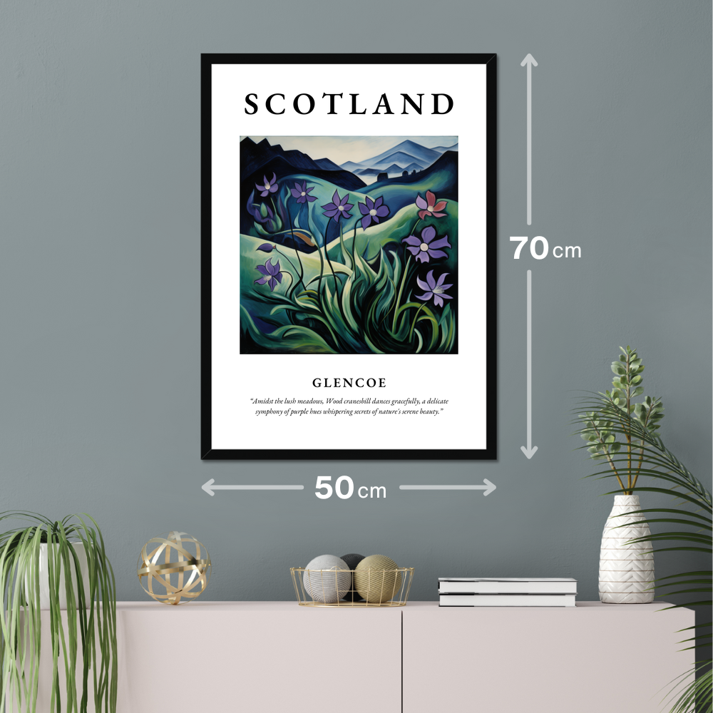 Poster of Glencoe hanging on a wall