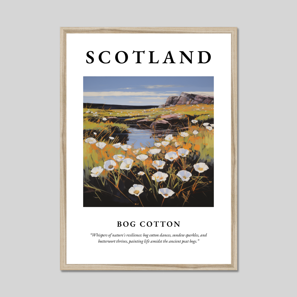 Poster in a natural frame with the word Scotland