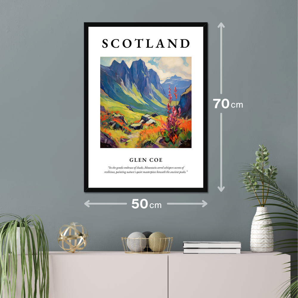 Poster of Glen Coe hanging on a wall