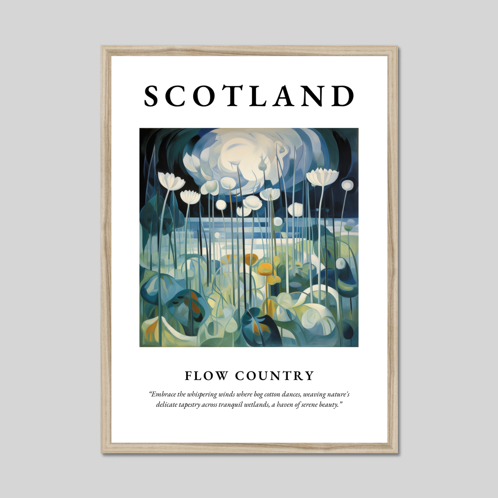 Poster in a natural frame with the word Scotland