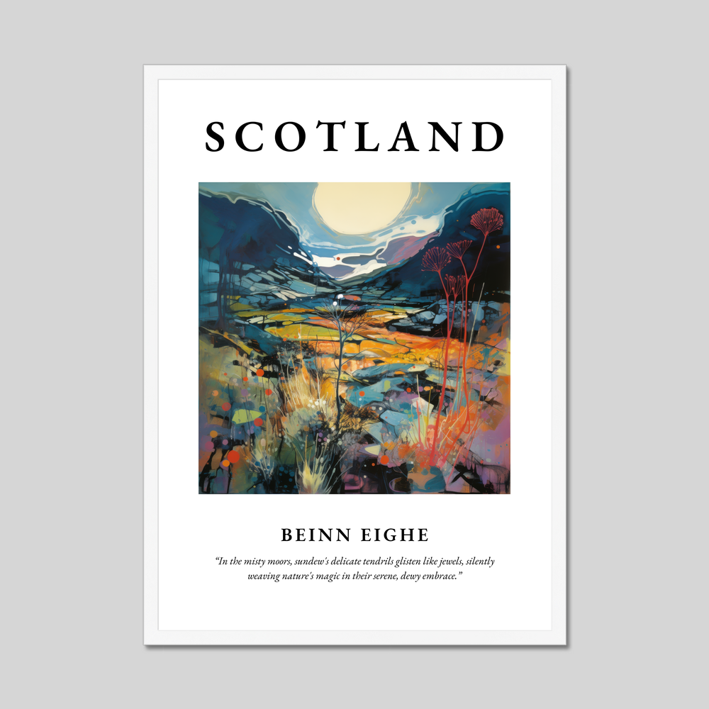 Poster in a white frame with the word Scotland