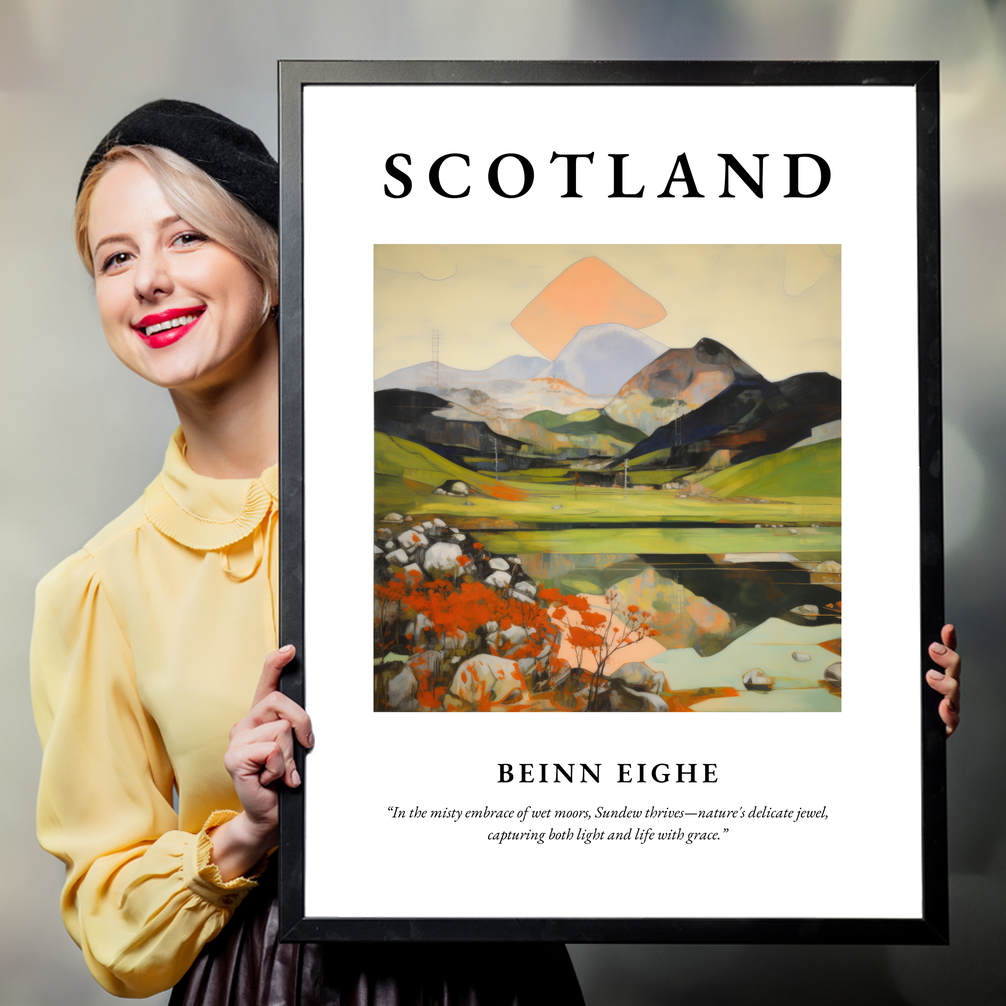 Person holding a poster of Beinn Eighe