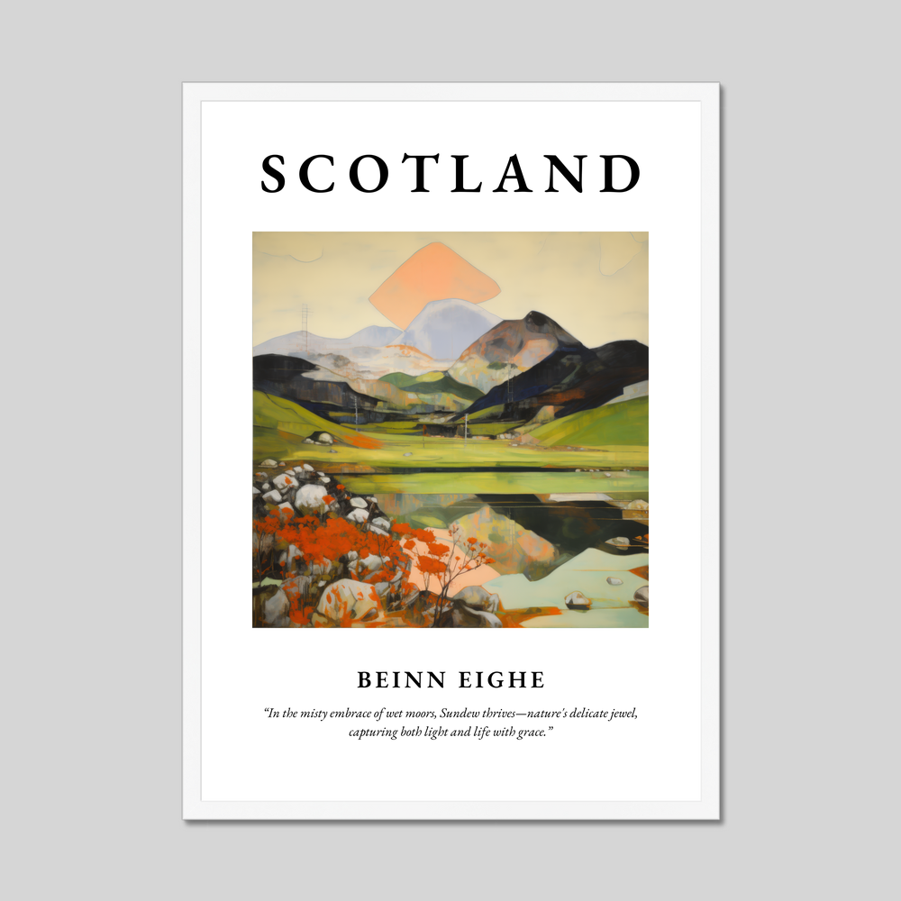 Poster in a white frame with the word Scotland