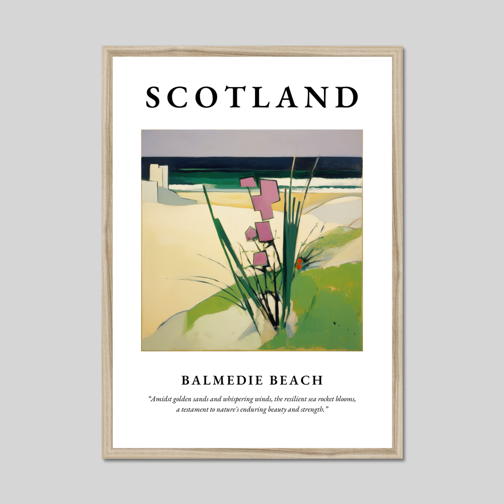 Poster in a natural frame with the word Scotland