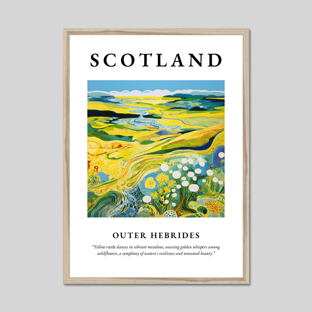 Poster in a natural frame with the word Scotland