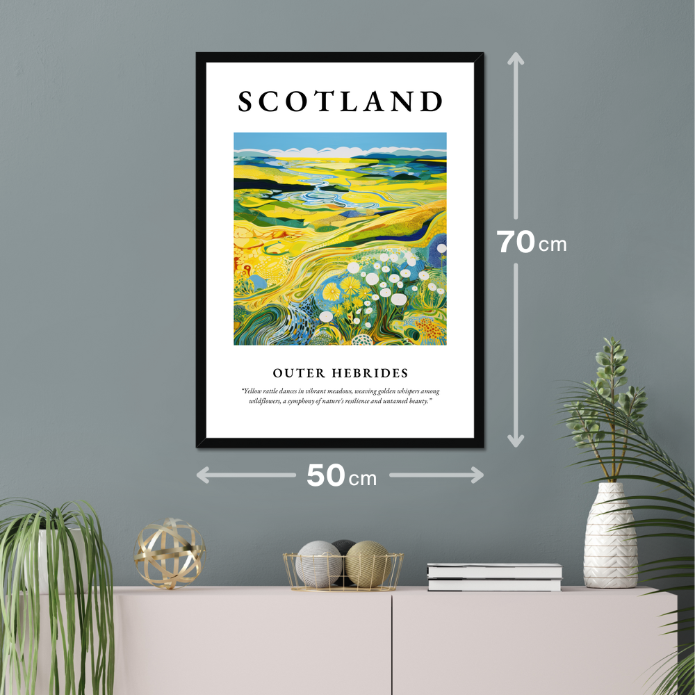 Poster of Outer Hebrides hanging on a wall