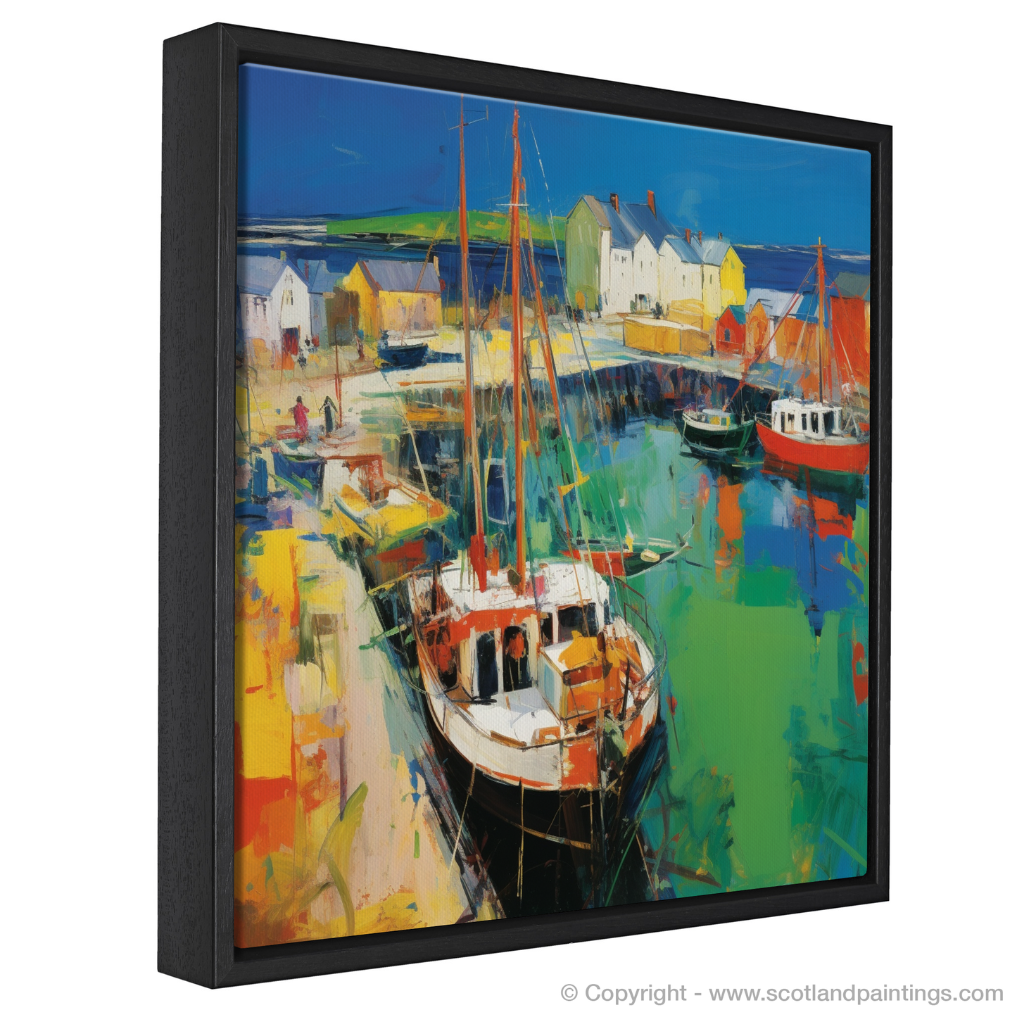 Charlestown Harbour Frenzy: An Abstract Expressionist Ode to Scottish Maritime Life