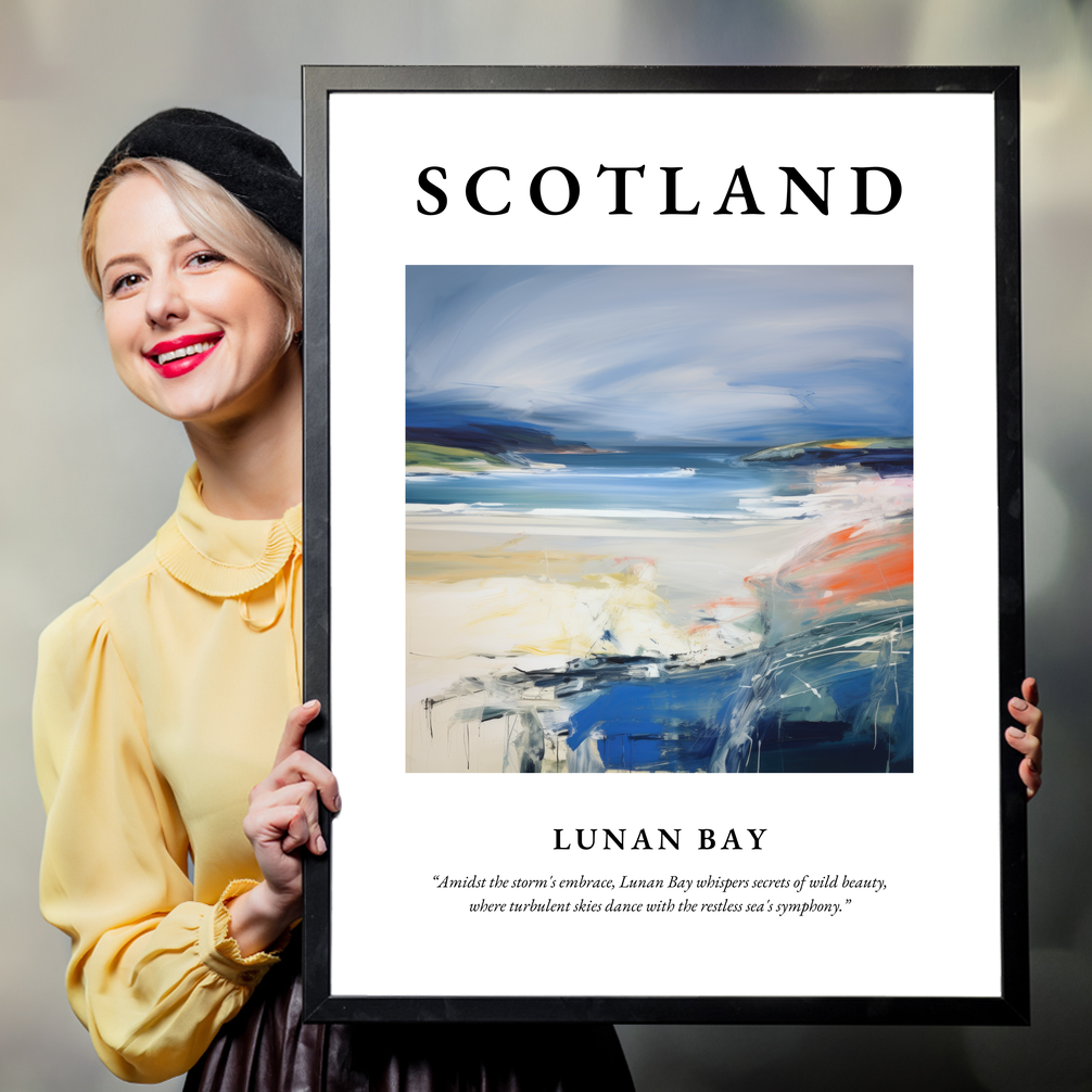 Person holding a poster of Lunan Bay