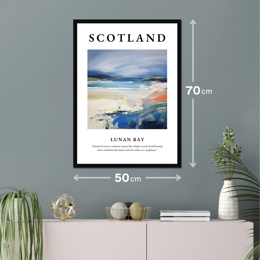 Poster of Lunan Bay hanging on a wall