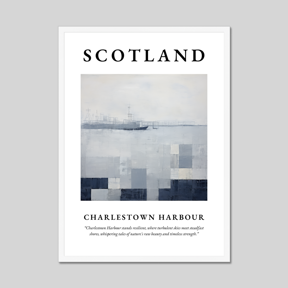 Poster in a white frame with the word Scotland