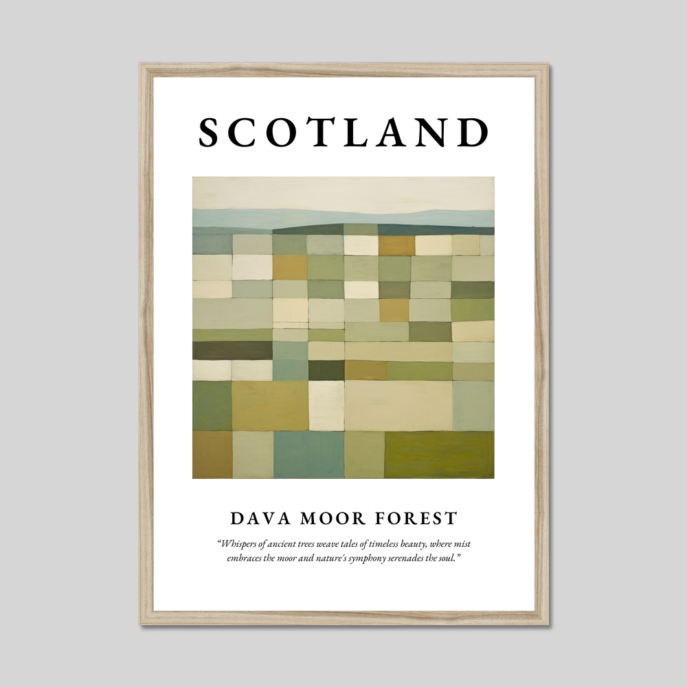 Poster in a natural frame with the word Scotland