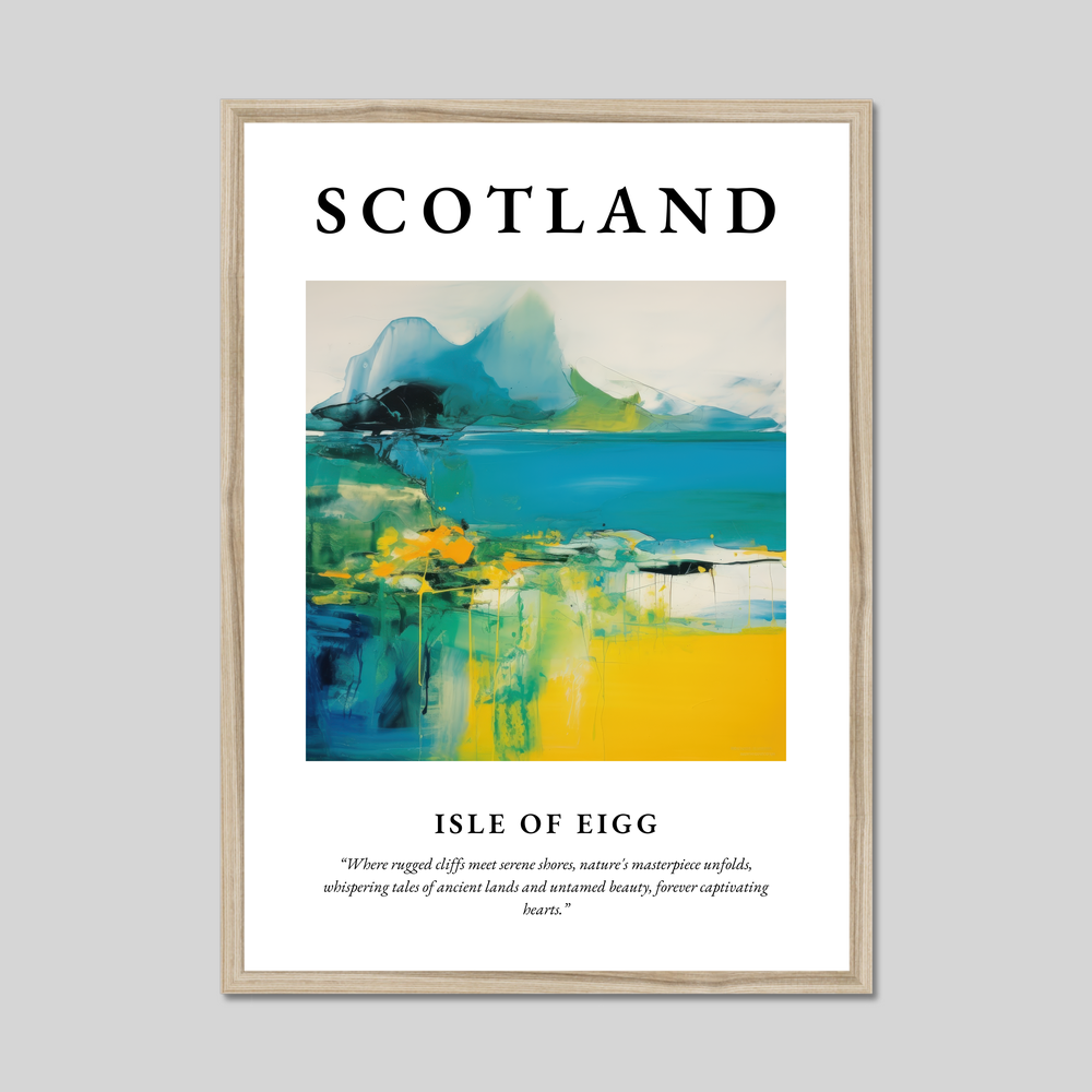 Poster in a natural frame with the word Scotland