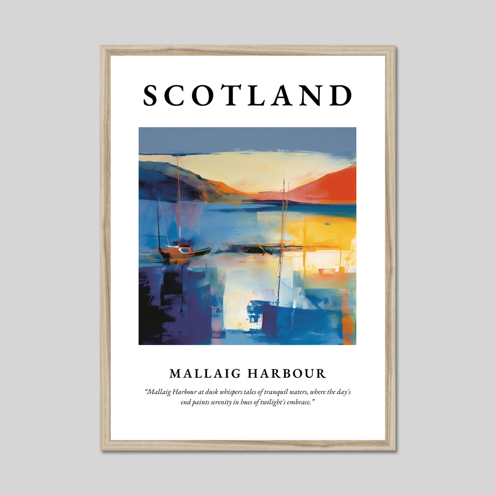 Poster in a natural frame with the word Scotland