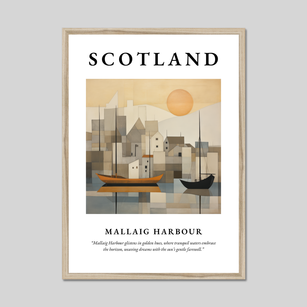 Poster in a natural frame with the word Scotland