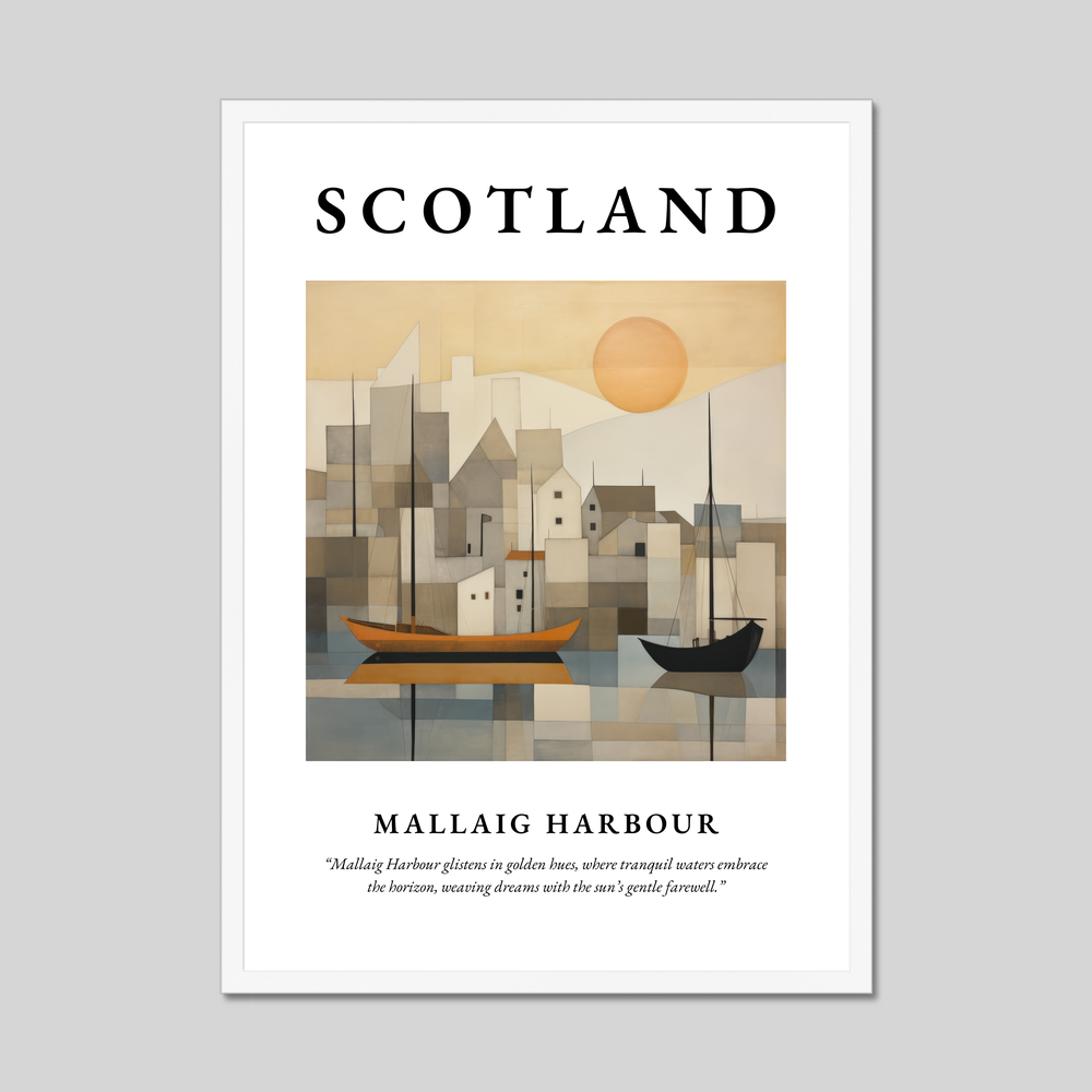 Poster in a white frame with the word Scotland